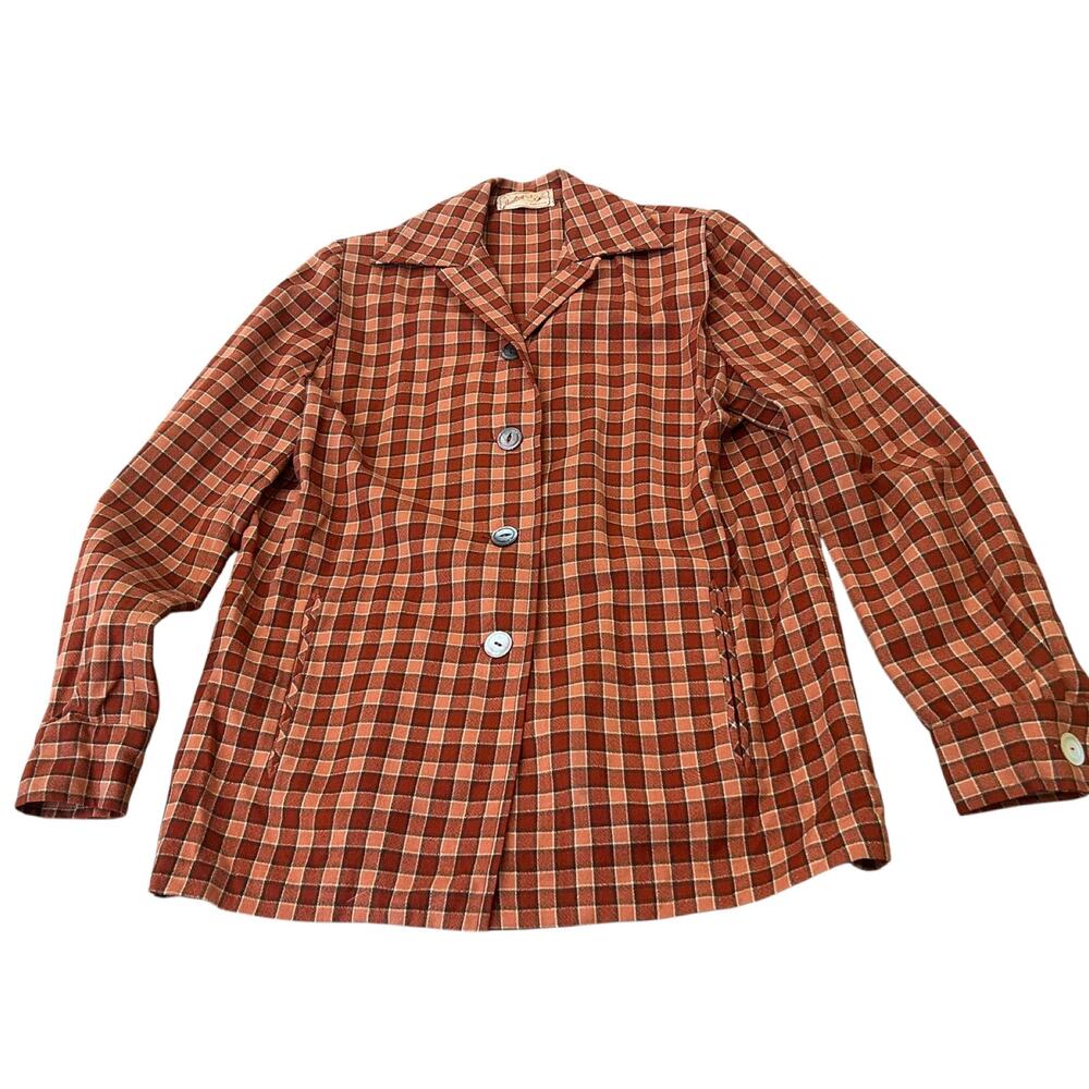 Vintage 40s 50s Jantzen 49er Jacket Plaid Wool Shirt Jacket Rockabilly Small -